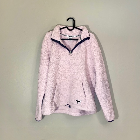 PINK Victoria's Secret Sweaters - PINK Victoria’s Secret Half Zip Pink Sweatshirt